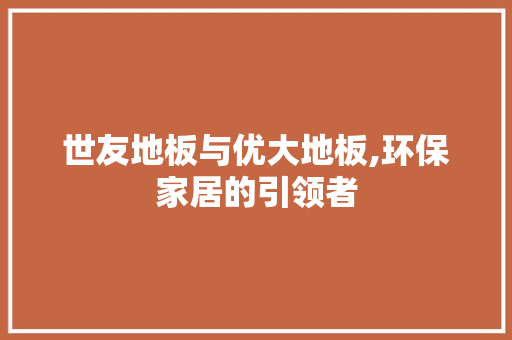 世友地板与优大地板,环保家居的引领者 知识问答