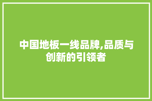 中国地板一线品牌,品质与创新的引领者 新型材料