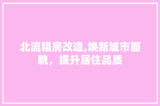 北流租房改造,焕新城市面貌，提升居住品质 新型材料