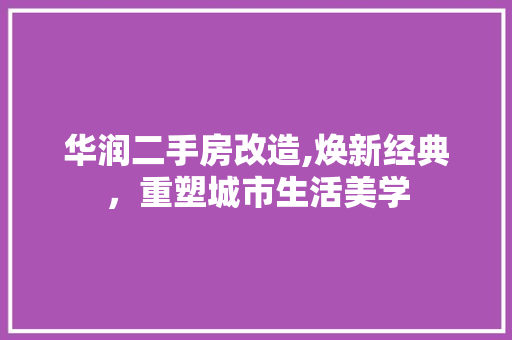 华润二手房改造,焕新经典，重塑城市生活美学 公共建筑设计