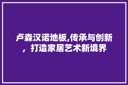 卢森汉诺地板,传承与创新，打造家居艺术新境界 常用设备