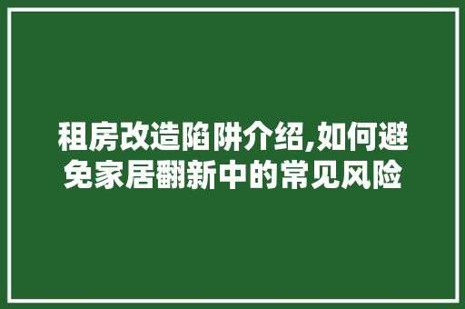 租房改造陷阱介绍,如何避免家居翻新中的常见风险 常见问题
