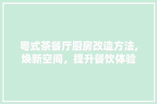 粤式茶餐厅厨房改造方法,焕新空间，提升餐饮体验 施工技术