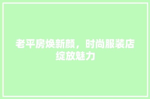 老平房焕新颜，时尚服装店绽放魅力