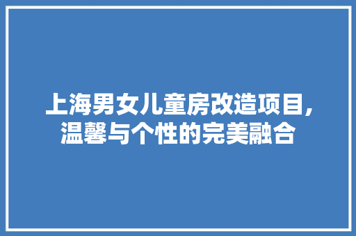 上海男女儿童房改造项目,温馨与个性的完美融合 设计原则