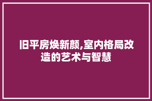 旧平房焕新颜,室内格局改造的艺术与智慧