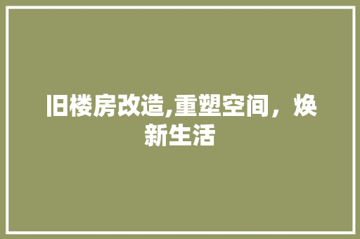 旧楼房改造,重塑空间，焕新生活 工艺流程