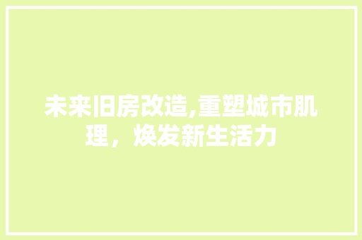未来旧房改造,重塑城市肌理，焕发新生活力 常用建材
