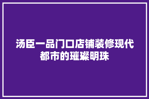 汤臣一品门口店铺装修现代都市的璀璨明珠