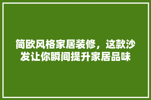 简欧风格家居装修，这款沙发让你瞬间提升家居品味