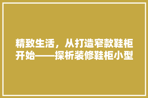 精致生活，从打造窄款鞋柜开始——探析装修鞋柜小型窄款效果图的艺术与适用