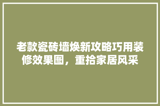 老款瓷砖墙焕新攻略巧用装修效果图，重拾家居风采