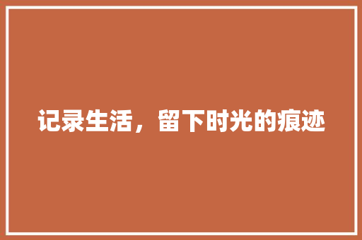 记录生活，留下时光的痕迹 知识问答