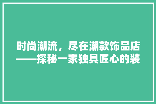 时尚潮流，尽在潮款饰品店——探秘一家独具匠心的装修设计