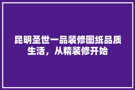 昆明圣世一品装修图纸品质生活，从精装修开始
