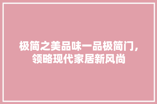 极简之美品味一品极简门，领略现代家居新风尚