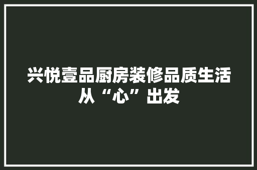 兴悦壹品厨房装修品质生活从“心”出发