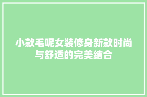 小款毛呢女装修身新款时尚与舒适的完美结合
