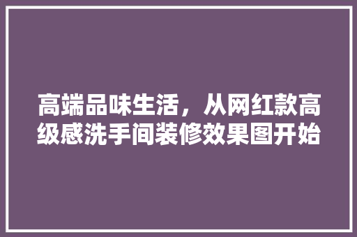 高端品味生活，从网红款高级感洗手间装修效果图开始 材料设备