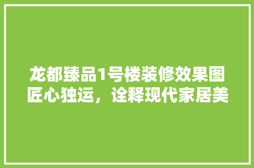 龙都臻品1号楼装修效果图匠心独运，诠释现代家居美学