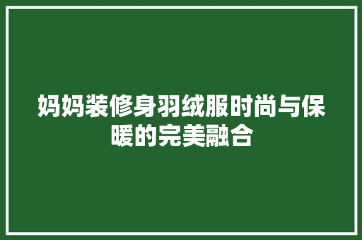 妈妈装修身羽绒服时尚与保暖的完美融合