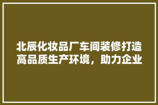 北辰化妆品厂车间装修打造高品质生产环境，助力企业腾飞