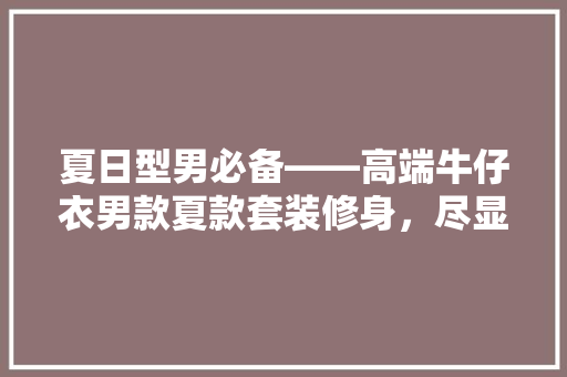 夏日型男必备——高端牛仔衣男款夏款套装修身，尽显绅士风采
