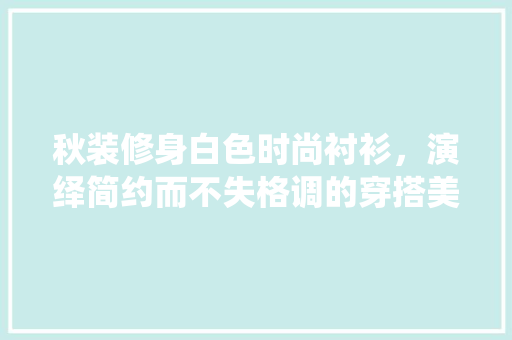 秋装修身白色时尚衬衫，演绎简约而不失格调的穿搭美学 新型材料