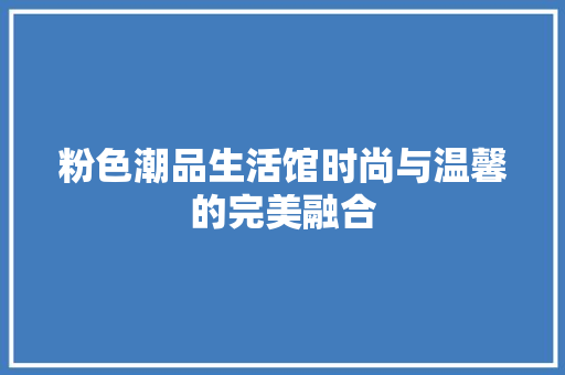 粉色潮品生活馆时尚与温馨的完美融合