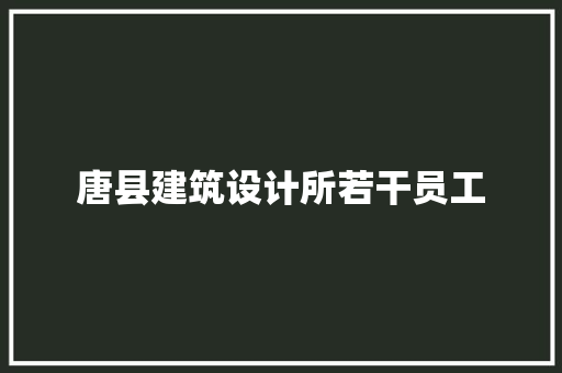 唐县建筑设计所若干员工 施工管理