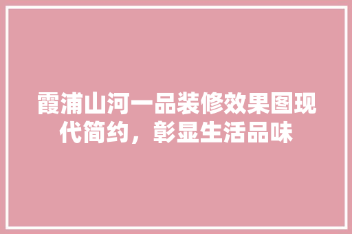 霞浦山河一品装修效果图现代简约，彰显生活品味