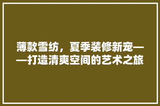 薄款雪纺，夏季装修新宠——打造清爽空间的艺术之旅