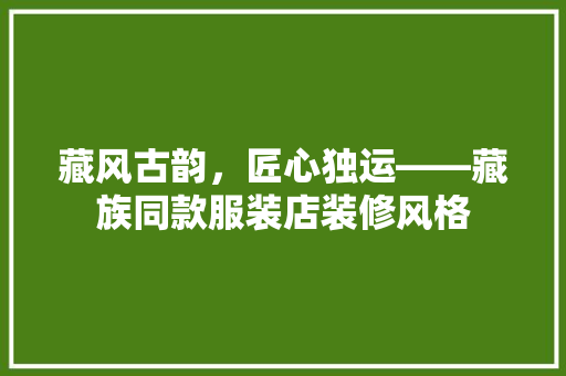 藏风古韵，匠心独运——藏族同款服装店装修风格