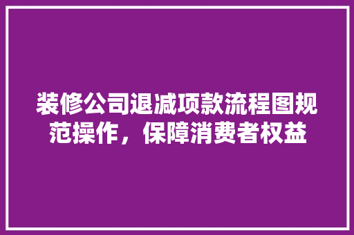 装修公司退减项款流程图规范操作，保障消费者权益