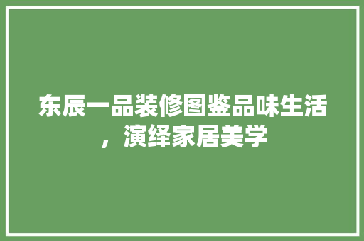 东辰一品装修图鉴品味生活，演绎家居美学 建筑法规