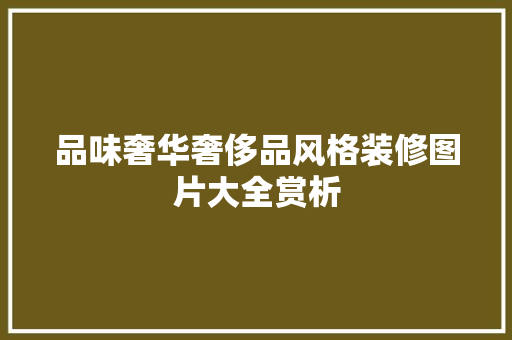 品味奢华奢侈品风格装修图片大全赏析