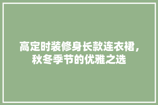 高定时装修身长款连衣裙，秋冬季节的优雅之选
