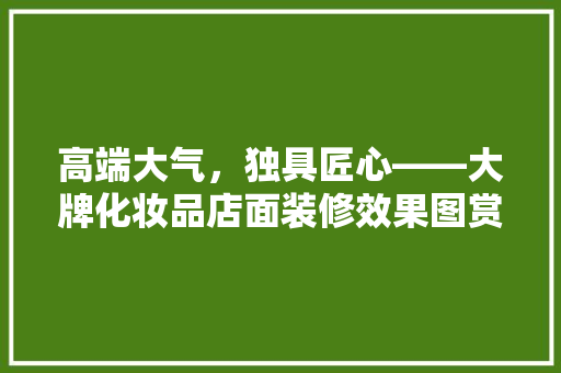 高端大气，独具匠心——大牌化妆品店面装修效果图赏析