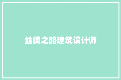 丝绸之路建筑设计师 工艺流程