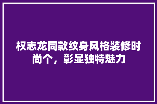 权志龙同款纹身风格装修时尚个，彰显独特魅力 施工工艺