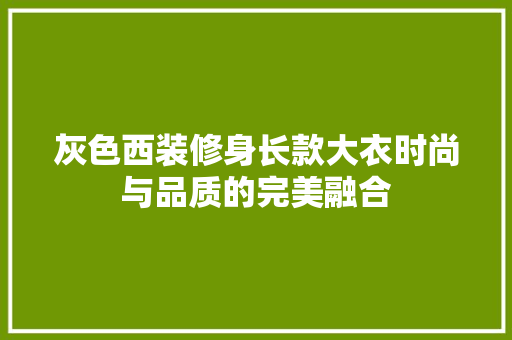灰色西装修身长款大衣时尚与品质的完美融合