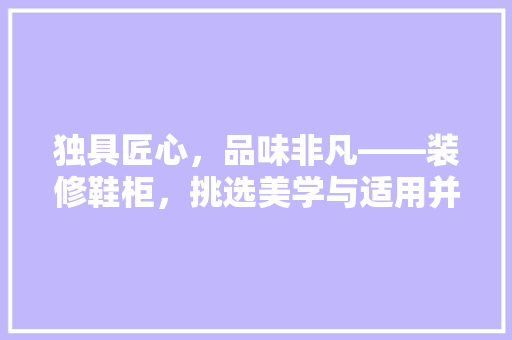 独具匠心，品味非凡——装修鞋柜，挑选美学与适用并存之作