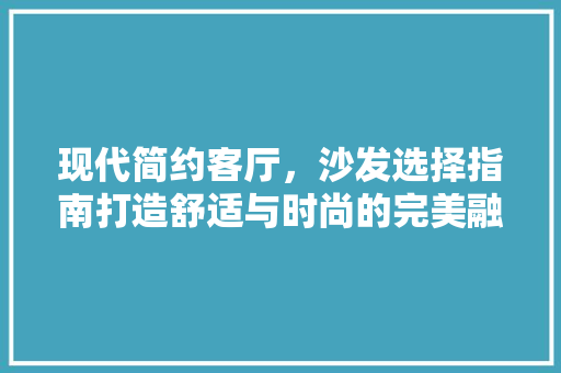现代简约客厅，沙发选择指南打造舒适与时尚的完美融合