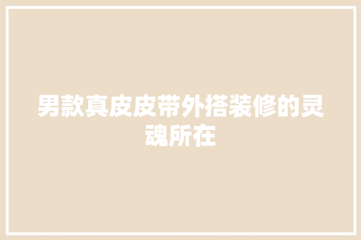 男款真皮皮带外搭装修的灵魂所在
