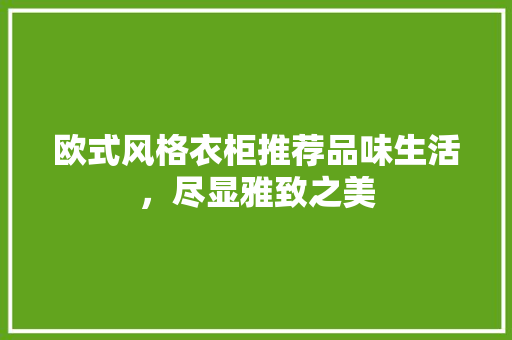 欧式风格衣柜推荐品味生活，尽显雅致之美