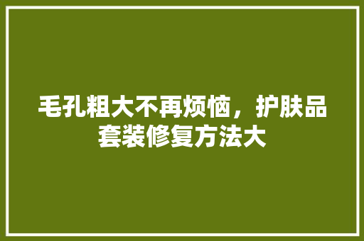 毛孔粗大不再烦恼，护肤品套装修复方法大