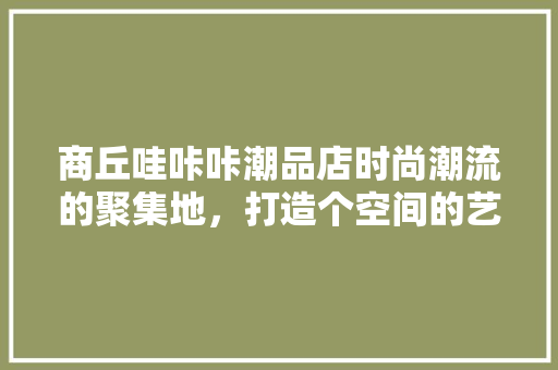 商丘哇咔咔潮品店时尚潮流的聚集地，打造个空间的艺术之旅