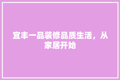 宜丰一品装修品质生活，从家居开始