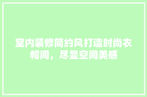 室内装修简约风打造时尚衣帽间，尽显空间美感 建筑法规
