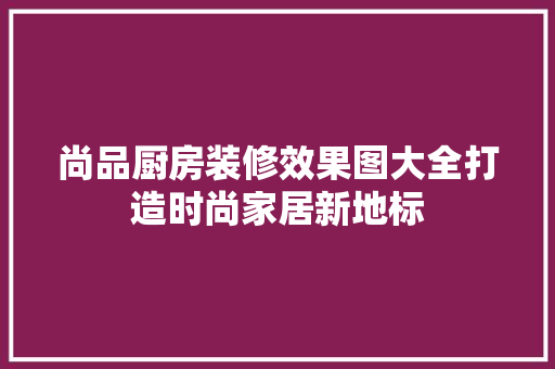 尚品厨房装修效果图大全打造时尚家居新地标